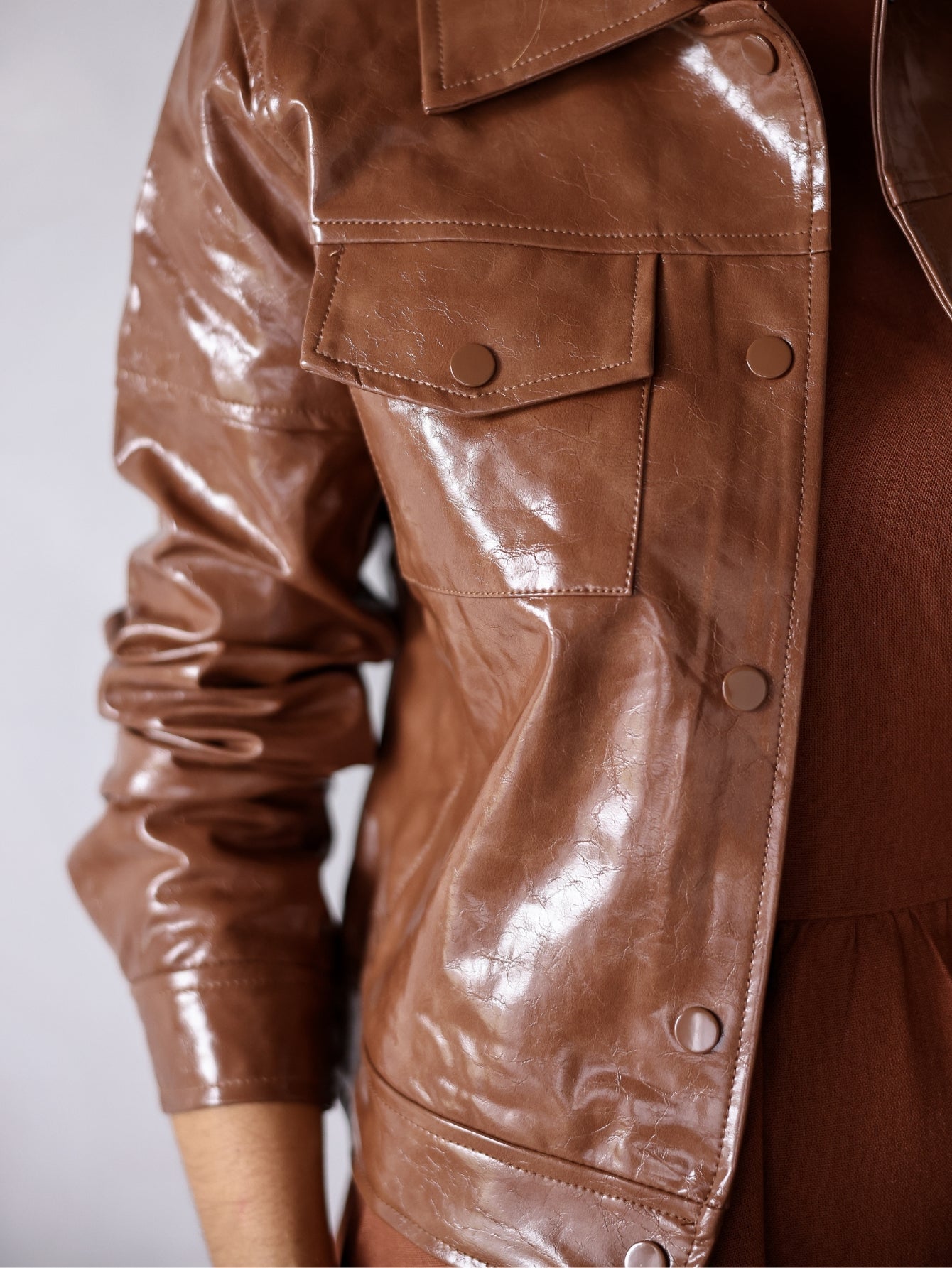 Jaqueta Couro envernizado Brilhoso Georgia