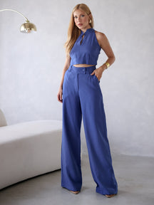 Conjunto Clarice - Alfaiataria Wide Leg e Blusa Recorte