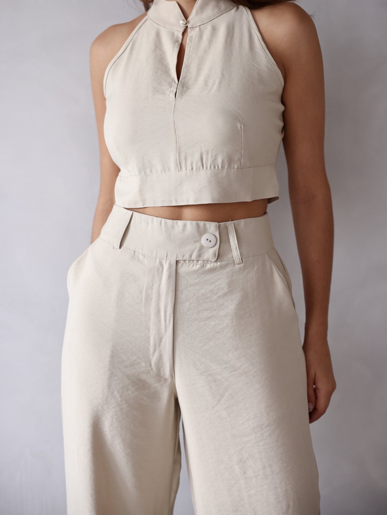 Conjunto Clarice - Alfaiataria Wide Leg e Blusa Recorte