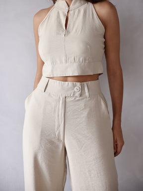 Conjunto Clarice - Alfaiataria Wide Leg e Blusa Recorte