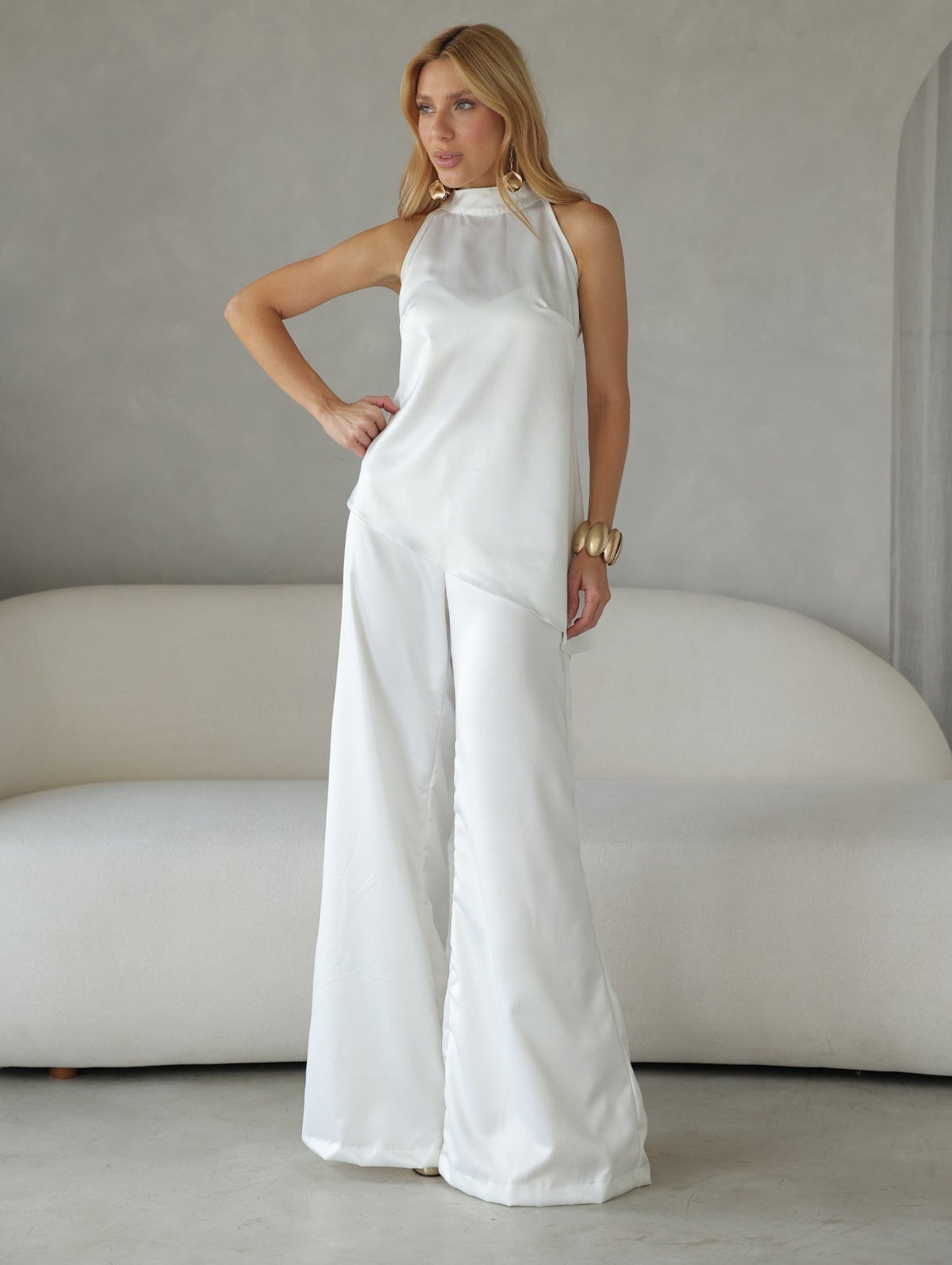 Conjunto Cetim Pantalona e Regata Festa Atena