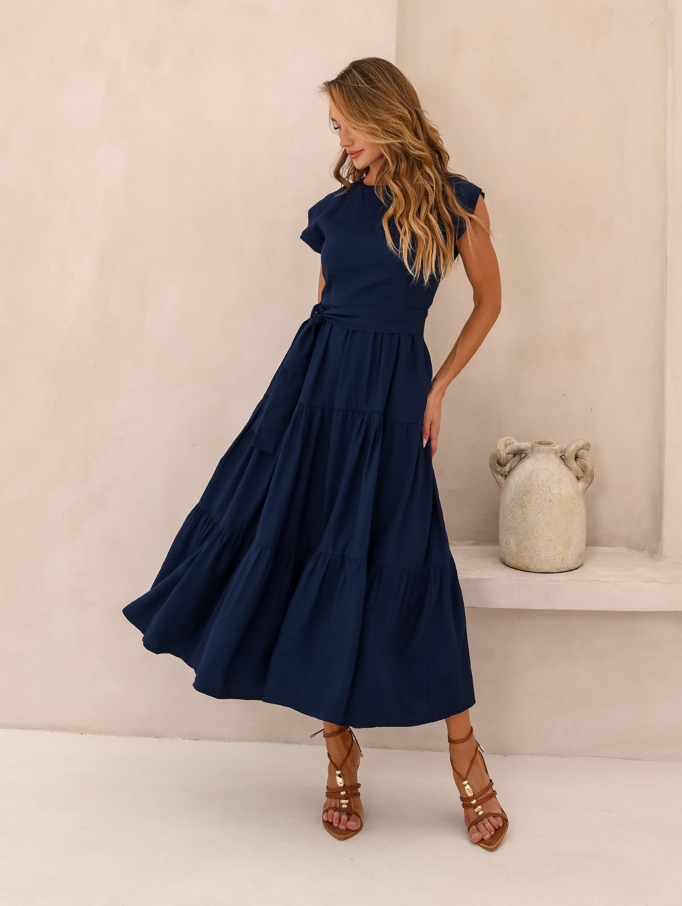 Vestido Midi Alfaiataria Manga Muscle Tee Brenda