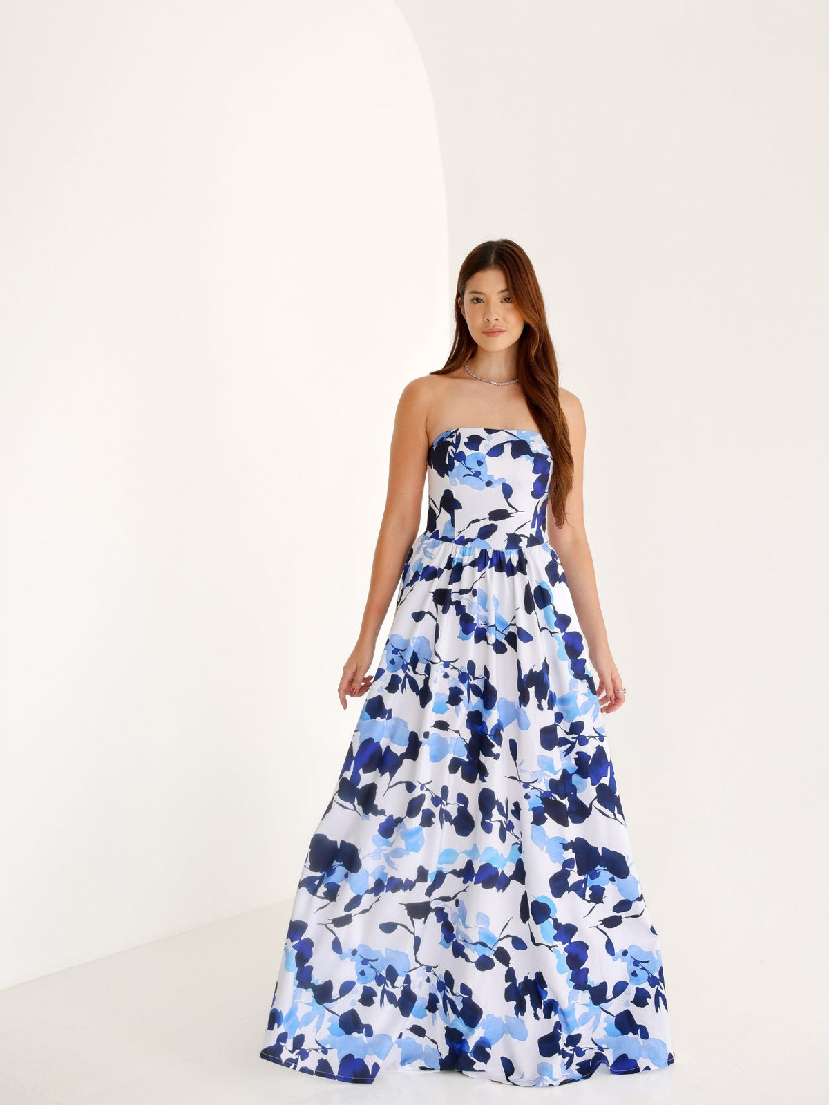 Vestido tomara que caia Longo estampado Lari