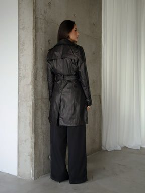Sobretudo Couro Jersey