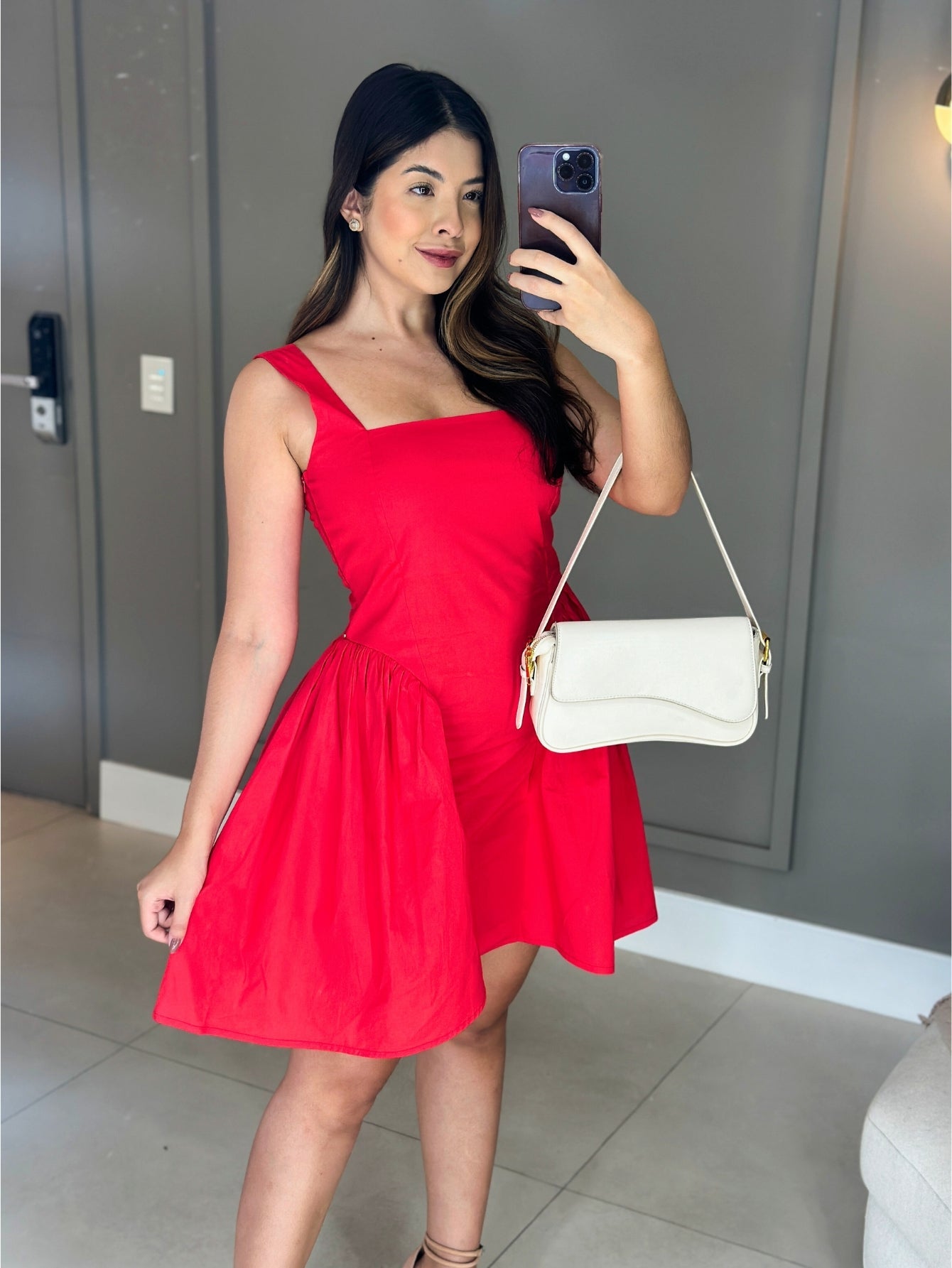 Vestido Celeste em Tricoline com Elastano