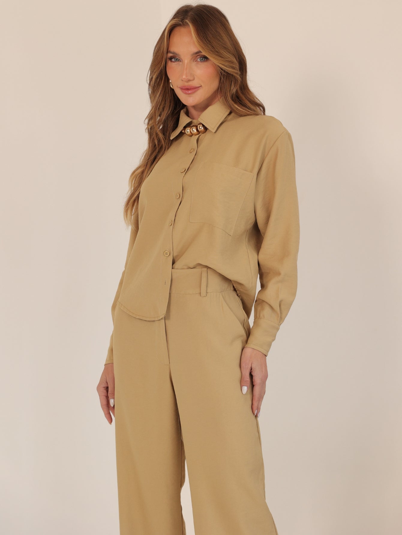 Conjunto Alfaiataria Viscose Dominique Camisa e Calça Reta - Naomi