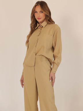 Conjunto Alfaiataria Viscose Dominique Camisa e Calça Reta - Naomi