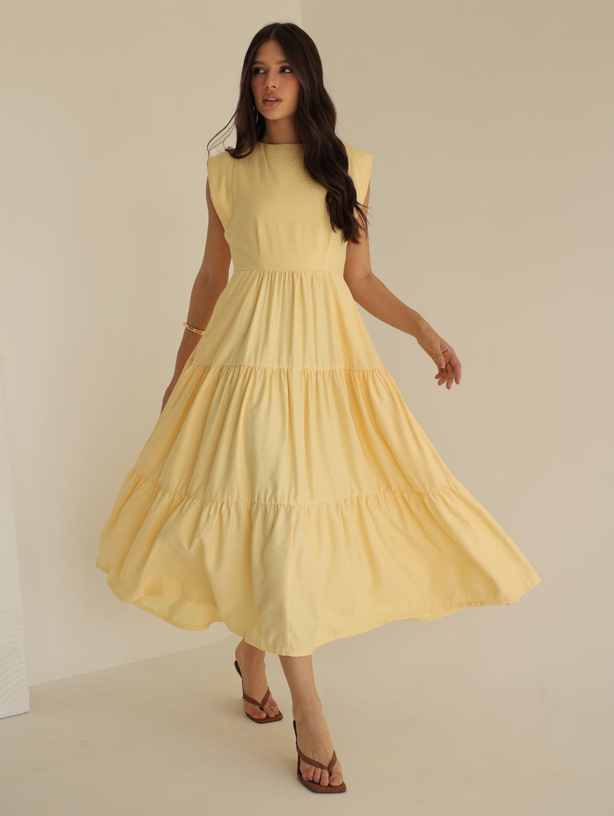 Vestido Midi Alfaiataria Manga Muscle Tee Brenda
