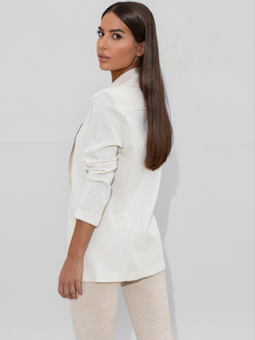 Blazer Basico Acinturado Linho Camila