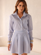 Conjunto Listrado Camisa e Saia em Tricoline - Pietra