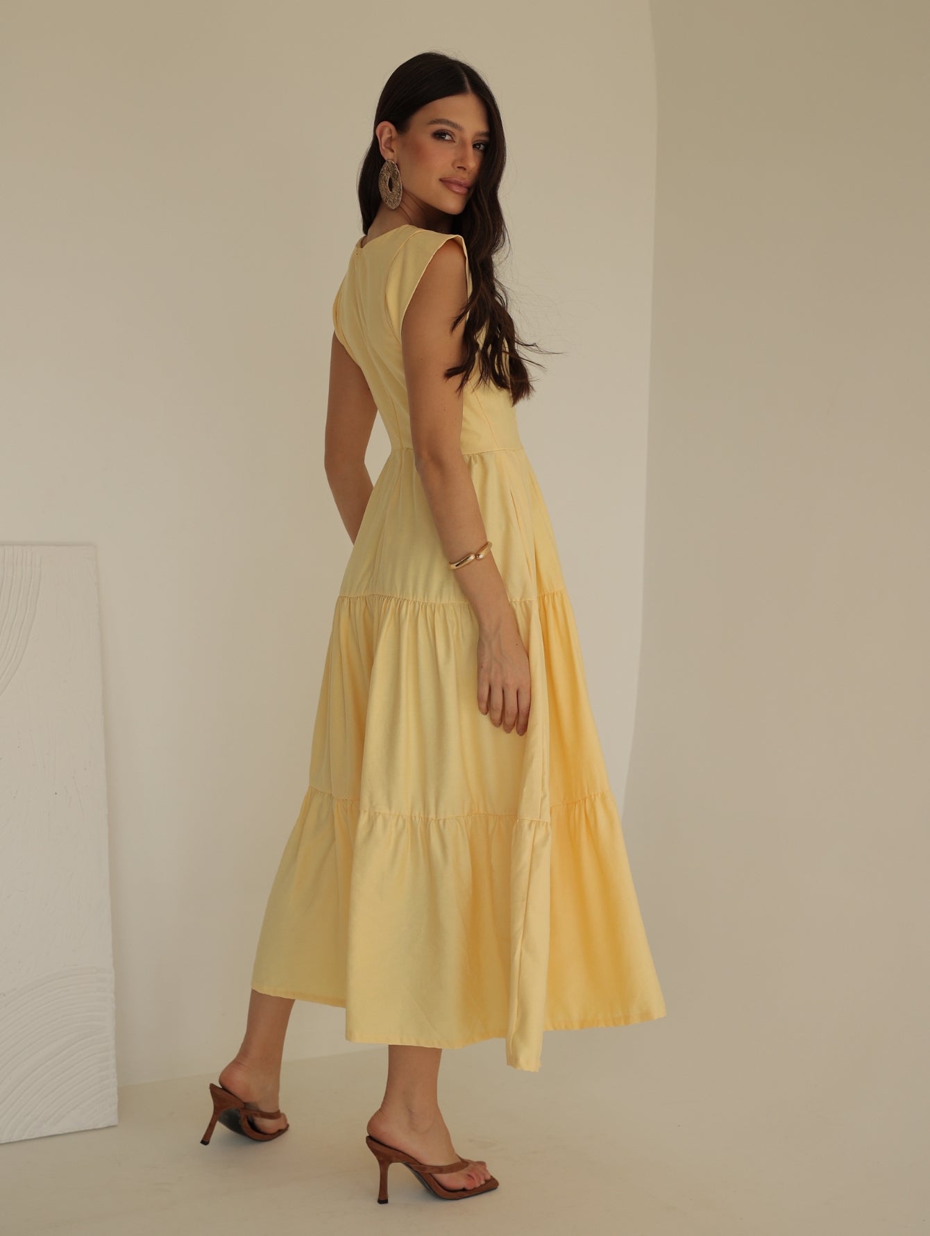 Vestido Midi Alfaiataria Manga Muscle Tee Brenda