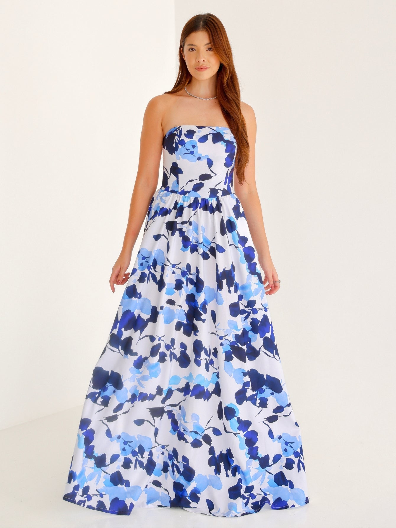 Vestido tomara que caia Longo estampado Lari