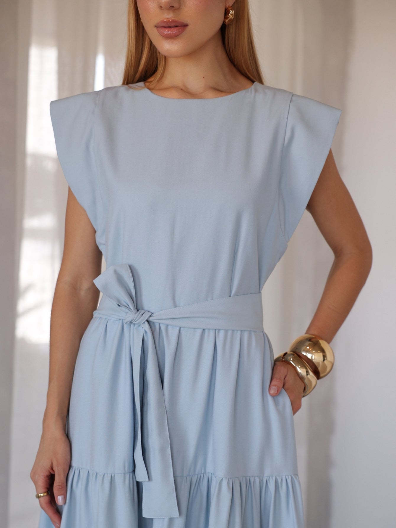 Vestido Midi Alfaiataria Manga Muscle Tee Brenda