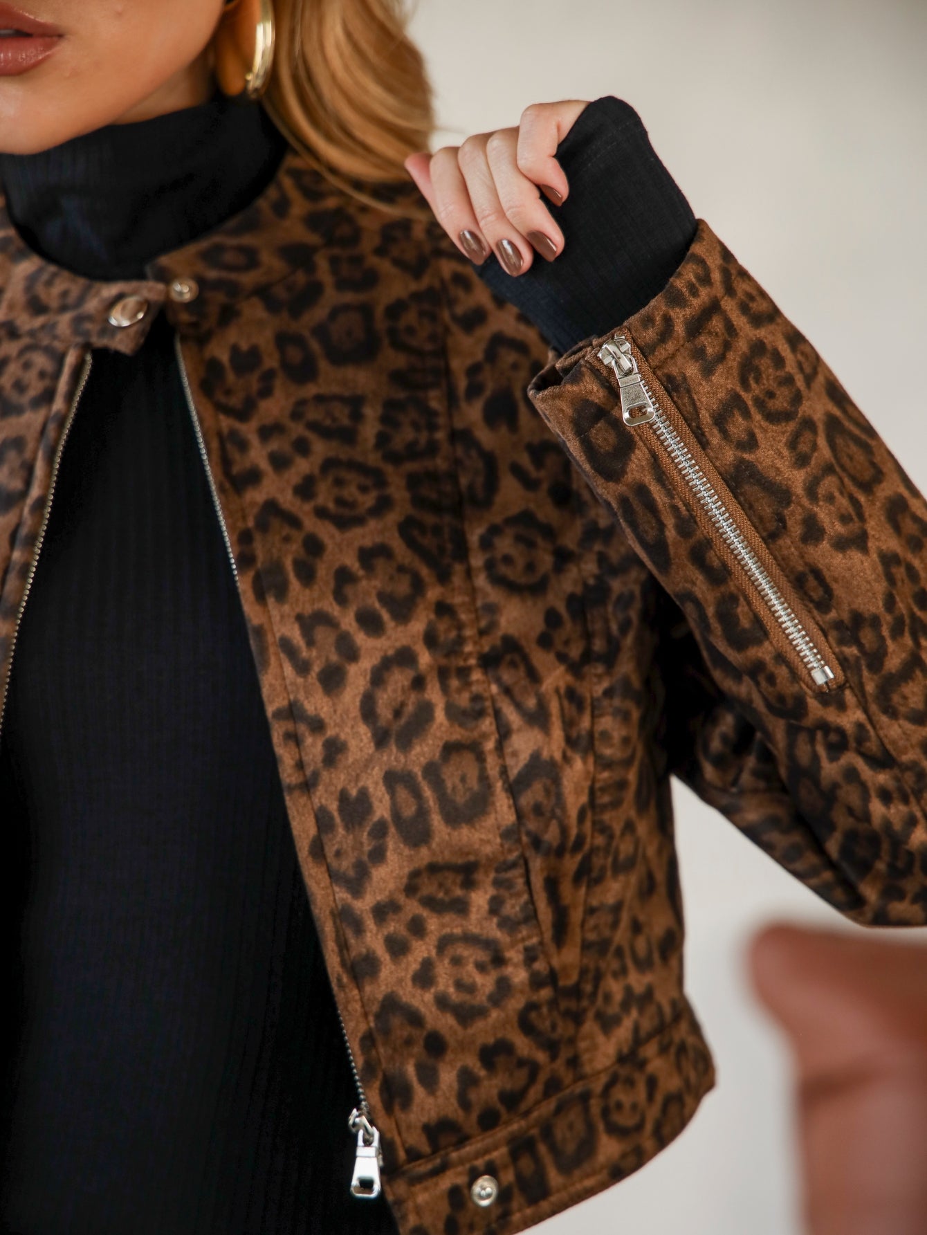 Jaqueta Slim Classica Animal Print Ravena