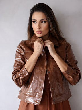 Jaqueta Couro envernizado Brilhoso Georgia