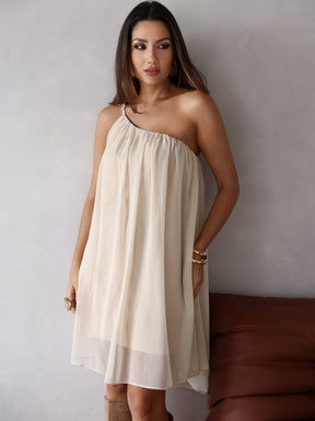 Vestido Manga Unica Fluido Curto Liliane