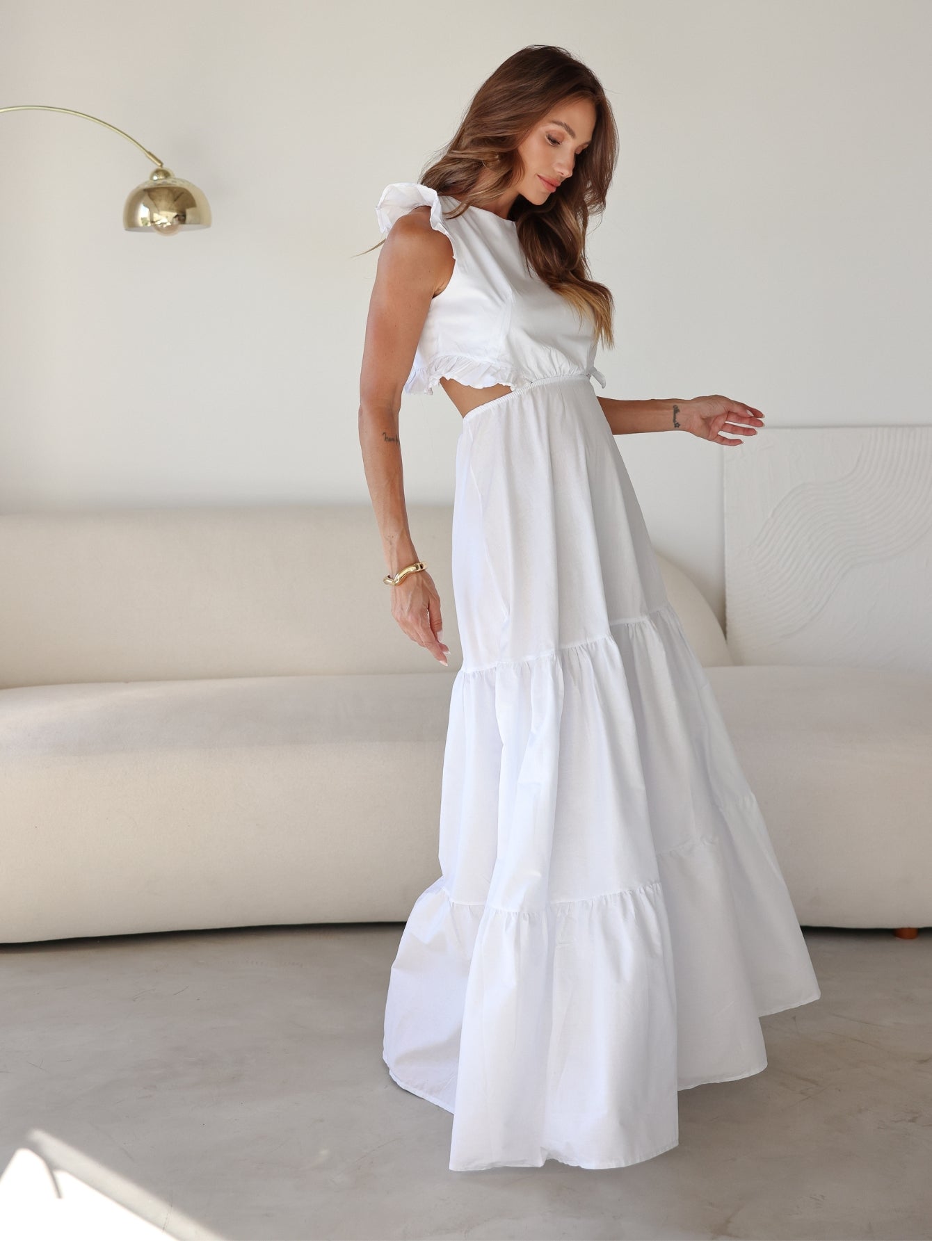 Vestido Longo Tricoline Vivian