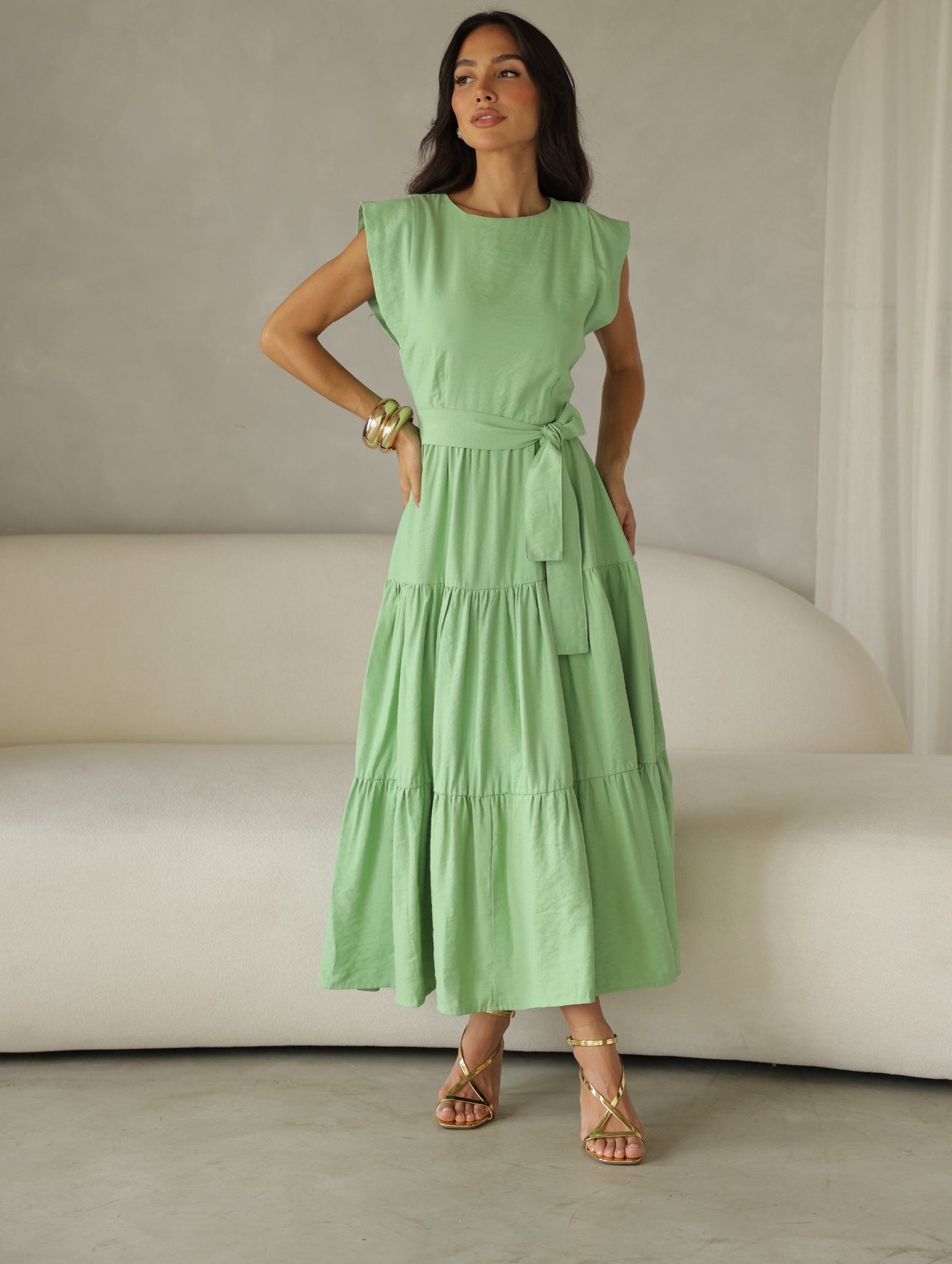 Vestido Midi Alfaiataria Manga Muscle Tee Brenda