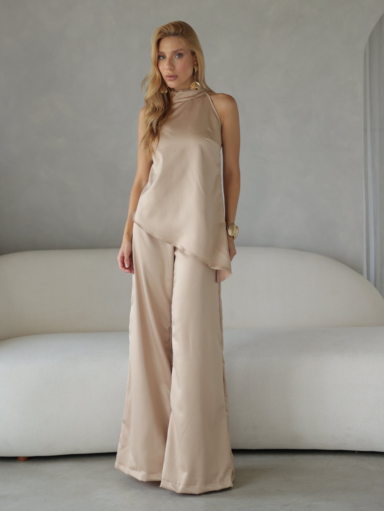 Conjunto Cetim Pantalona e Regata Festa Atena