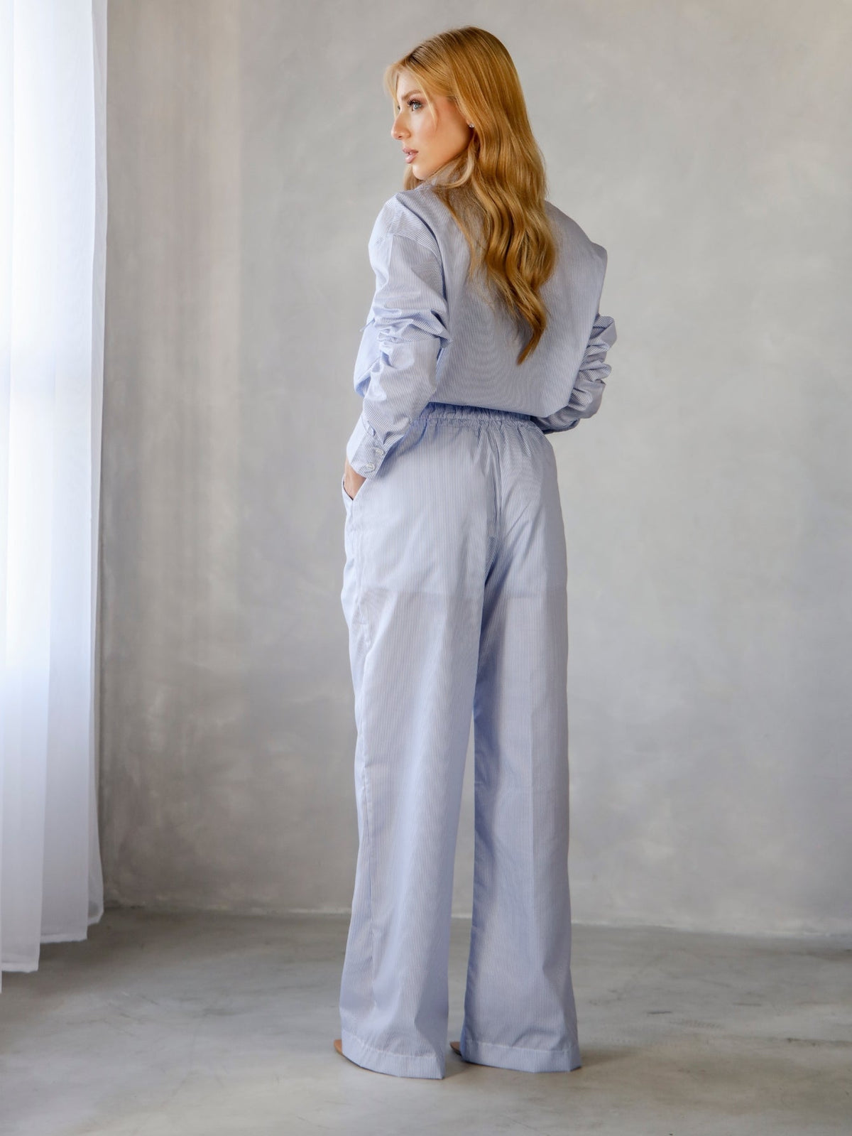 Conjunto Camisa e Calca Reta Tricoline Carla