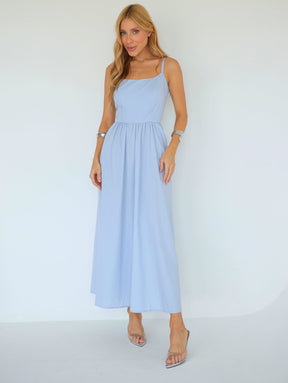 Vestido Midi Tricoline com bolso Samanta