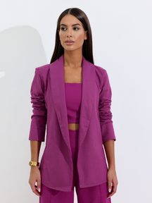 Blazer Basico Acinturado Linho Camila