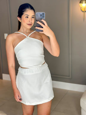 Vestido Cíntia Curto de Alfaiataria com Recortes