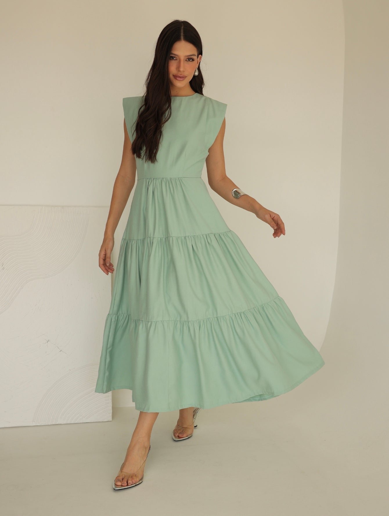 Vestido Midi Alfaiataria Manga Muscle Tee Brenda
