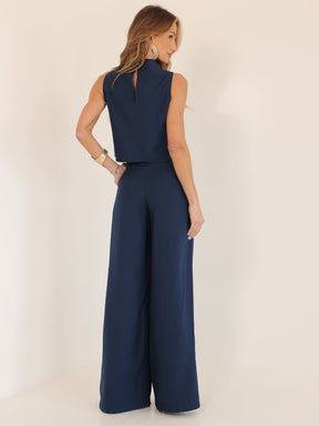 Conjunto Alfaiataria Calça Pantalona e Blusa Regata Hope