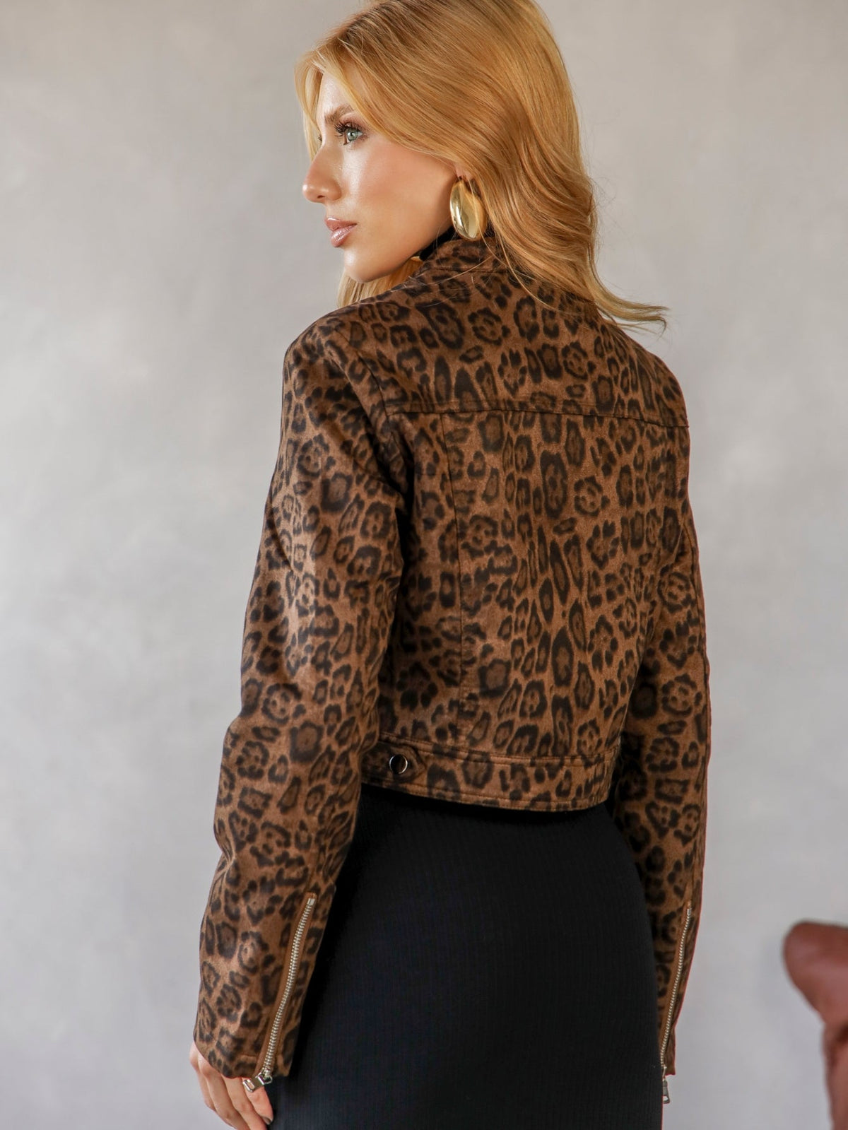 Jaqueta Slim Classica Animal Print Ravena