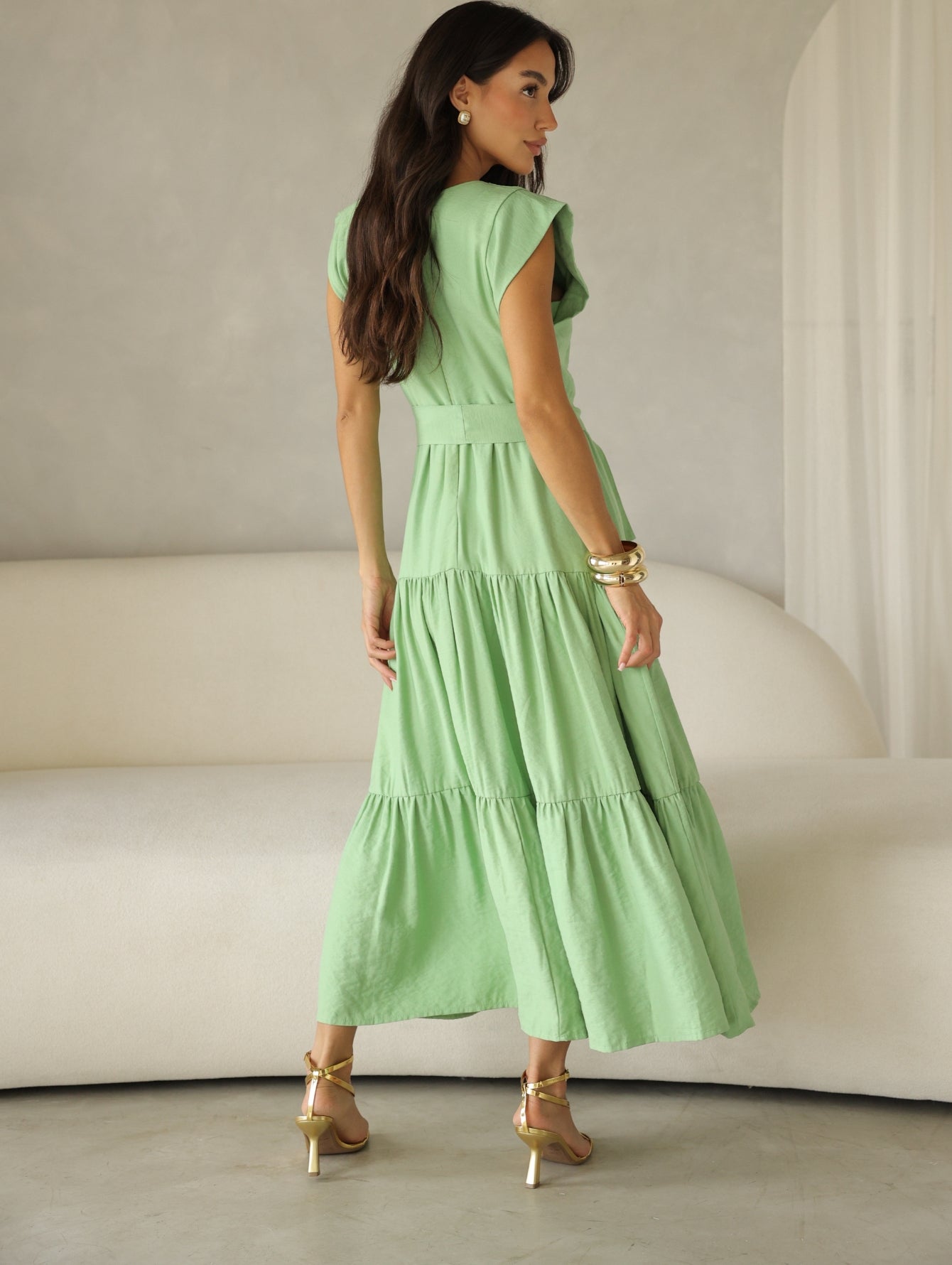 Vestido Midi Alfaiataria Manga Muscle Tee Brenda