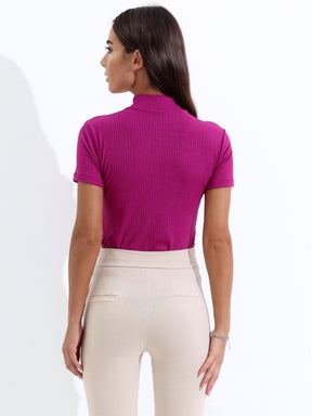 Blusa Canelada com Zíper Estilo Polo ou Gola Alta - Rafa