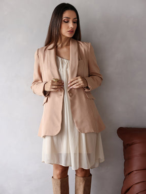 Blazer estruturado Alfaiataria Forrado com Botão - Cristal