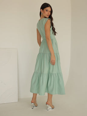Vestido Midi Alfaiataria Manga Muscle Tee Brenda