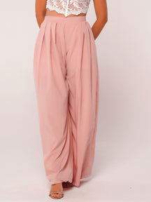 Calça Pantalona Fluida Comfy com Elástico e Bolso Lateral Maite