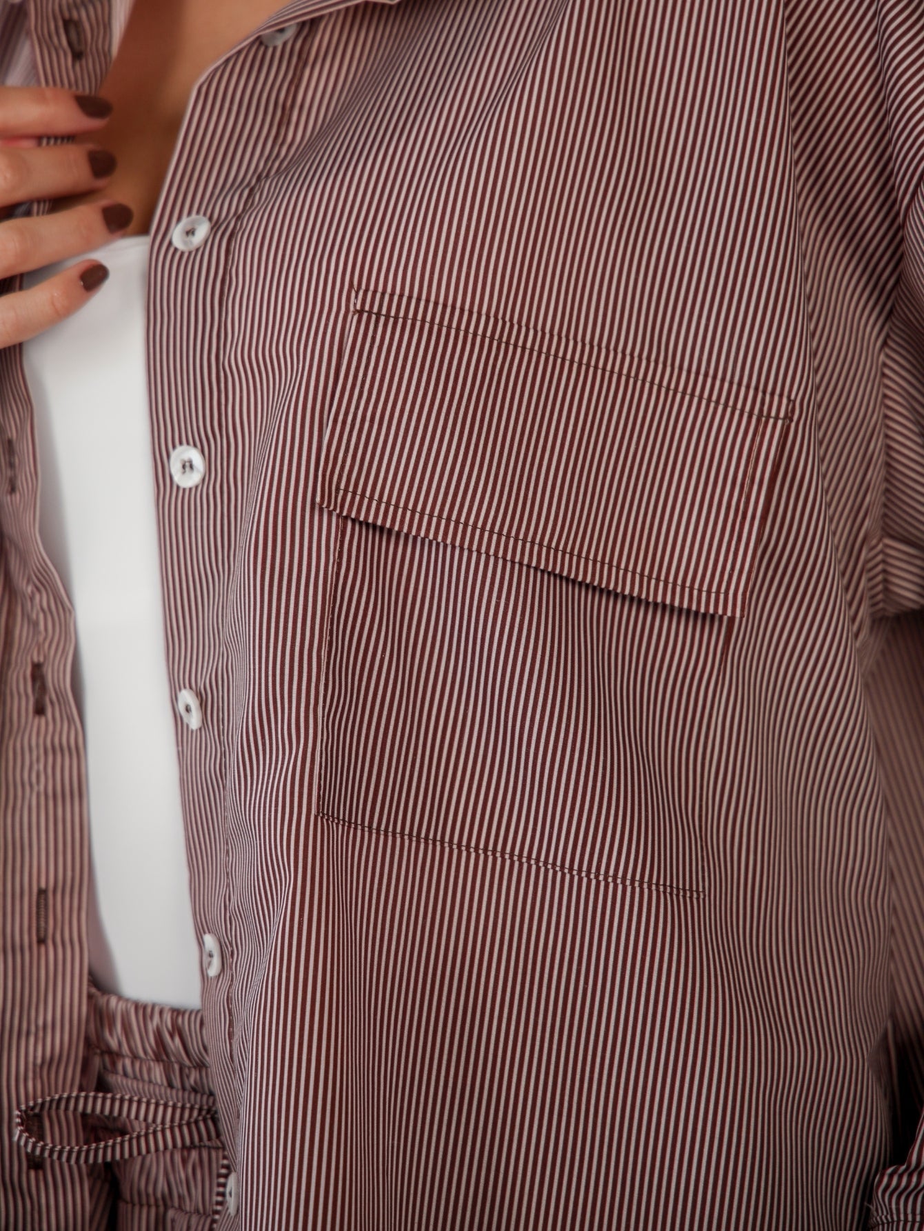 Conjunto Camisa e Calca Reta Tricoline Carla