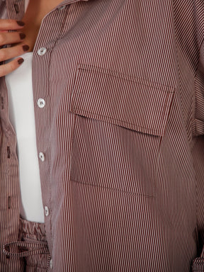 Conjunto Camisa e Calca Reta Tricoline Carla