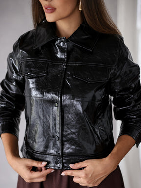 Jaqueta Couro envernizado Brilhoso Georgia