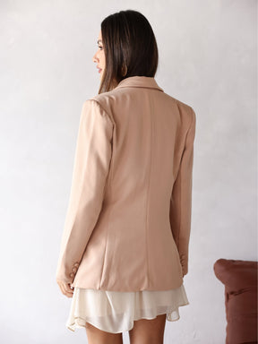 Blazer estruturado Alfaiataria Forrado com Botão - Cristal