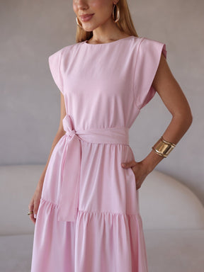 Vestido Midi Alfaiataria Manga Muscle Tee Brenda