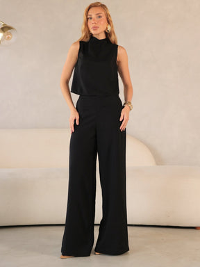 Conjunto Alfaiataria Calça Pantalona e Blusa Regata Hope