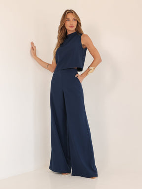 Conjunto Alfaiataria Calça Pantalona e Blusa Regata Hope