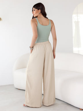 Calça Pantalona Fluida Comfy com Elástico e Bolso Lateral Maite