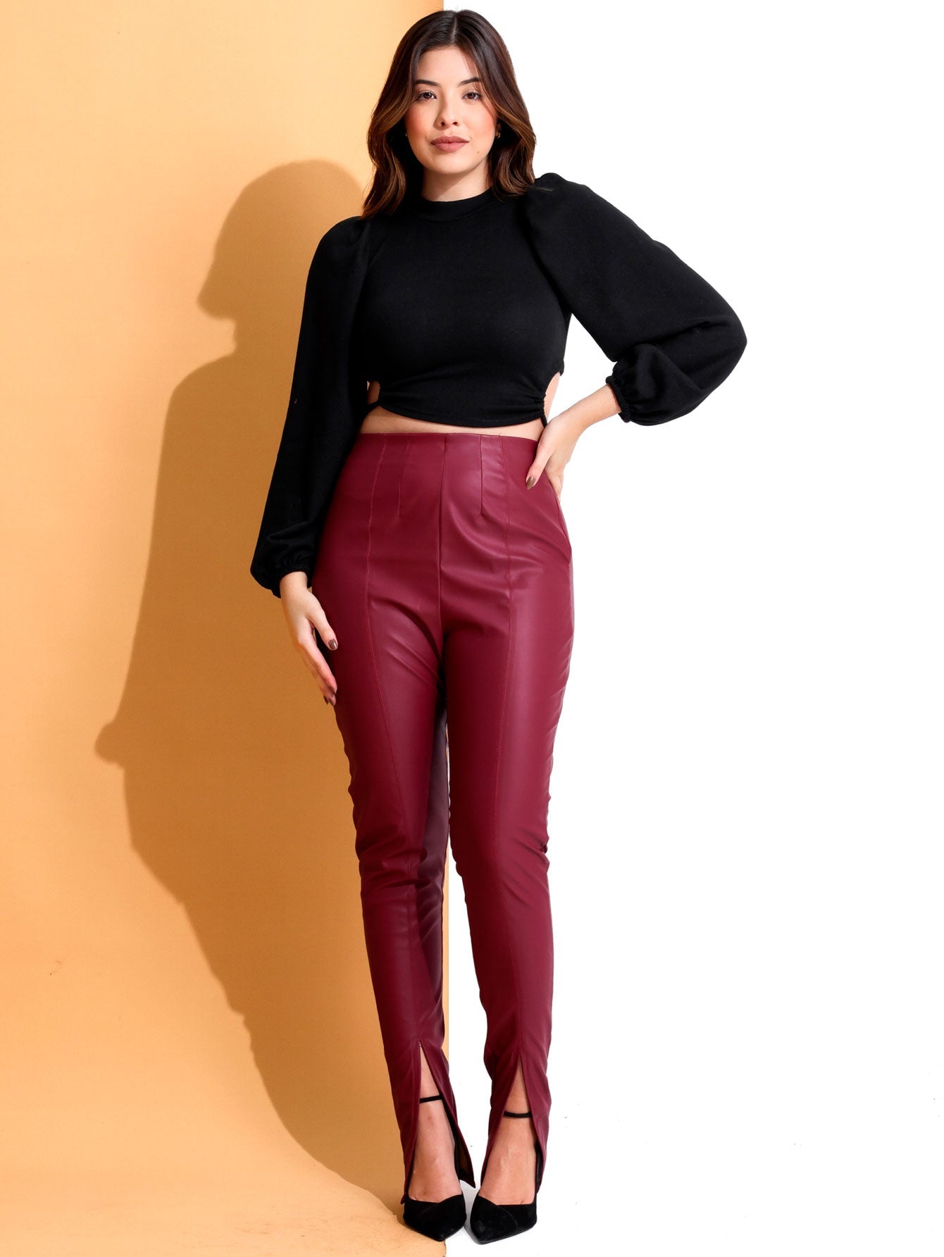 Calça Couro Skinny Montaria Soho