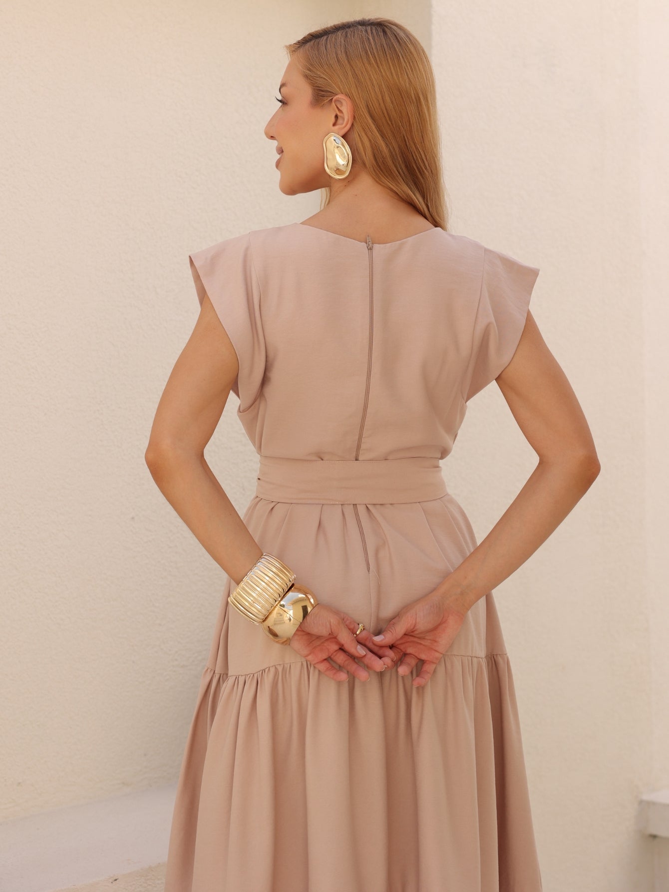 Vestido Midi Alfaiataria Manga Muscle Tee Brenda