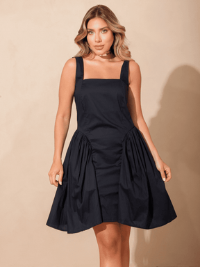 Vestido Celeste em Tricoline com Elastano