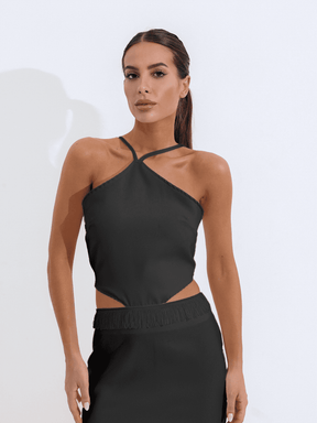 Vestido Cíntia Curto de Alfaiataria com Recortes