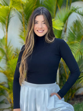 Blusa Canelada Manga Longa viscose