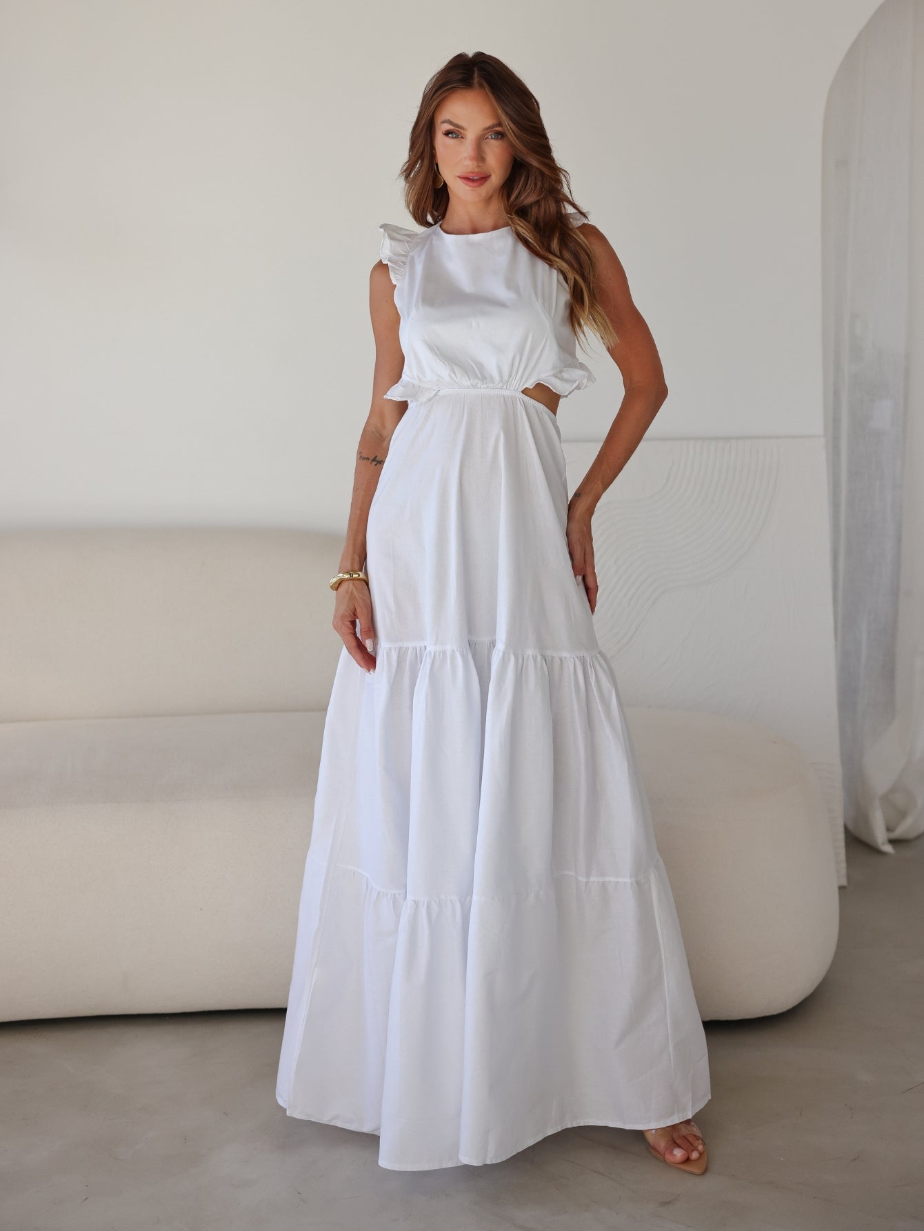 Vestido Longo Tricoline Vivian