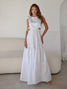 Vestido Longo Tricoline Vivian